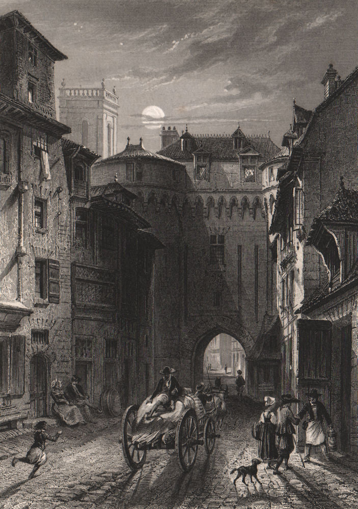 RENNES. Porte Mordelaise. Ille-et-Vilaine 1844 old antique print picture